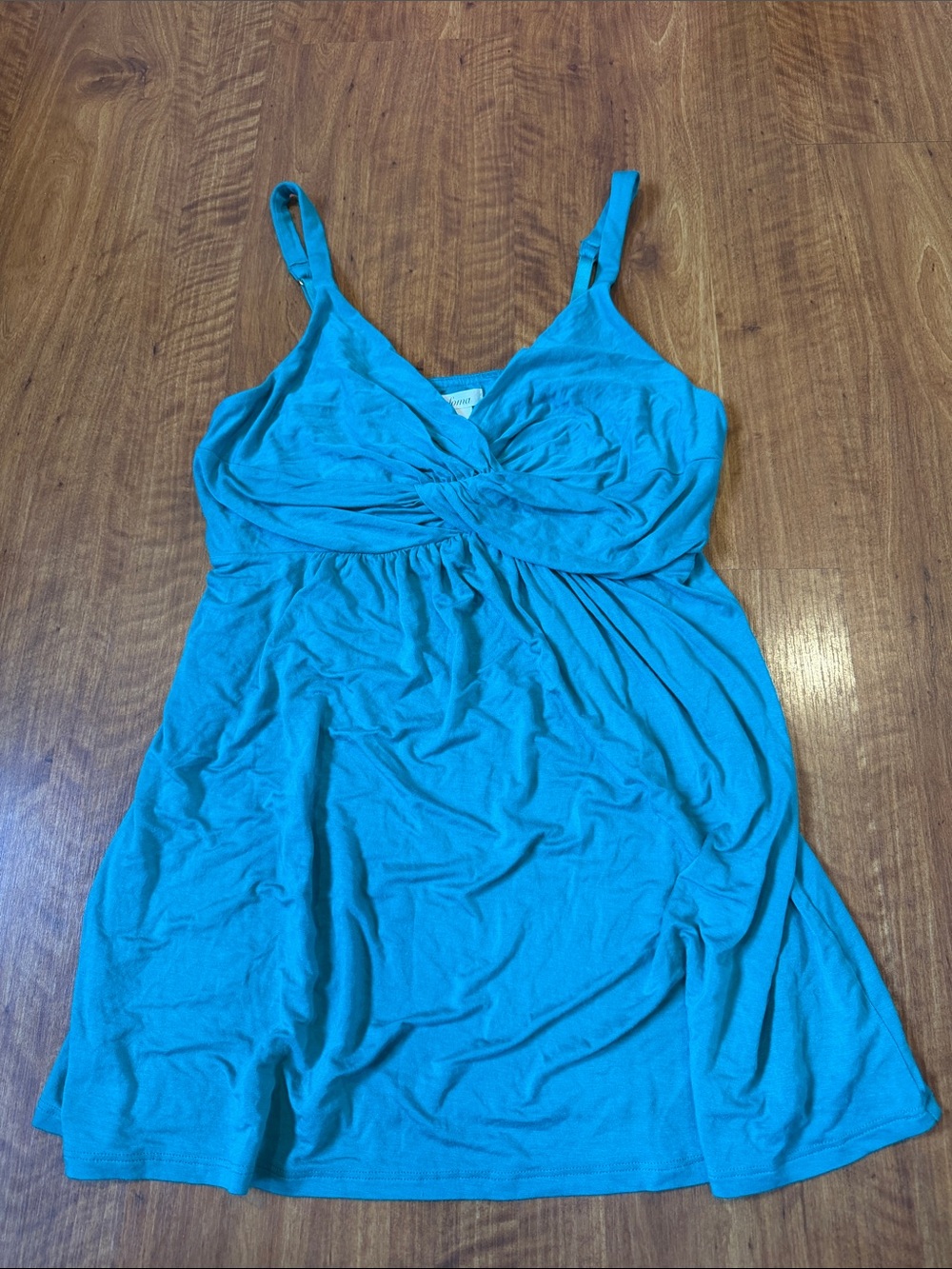 Soma Teal Twist-Front Tank Top